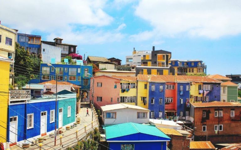 Colorful houses in Valparaiso, Chile