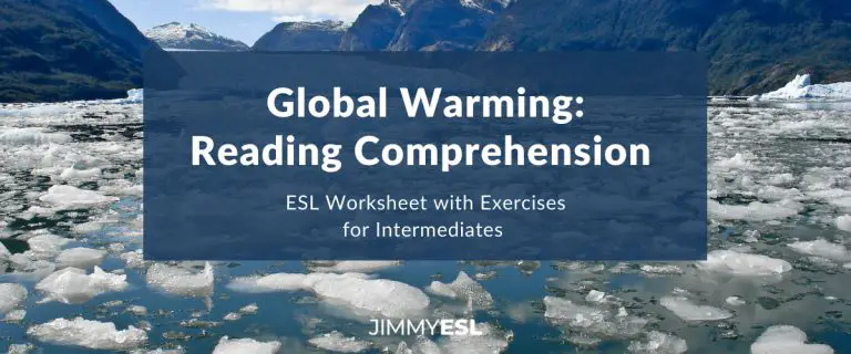 ESL Reading Comprehension Worksheet: Global Warming (Intermediate)