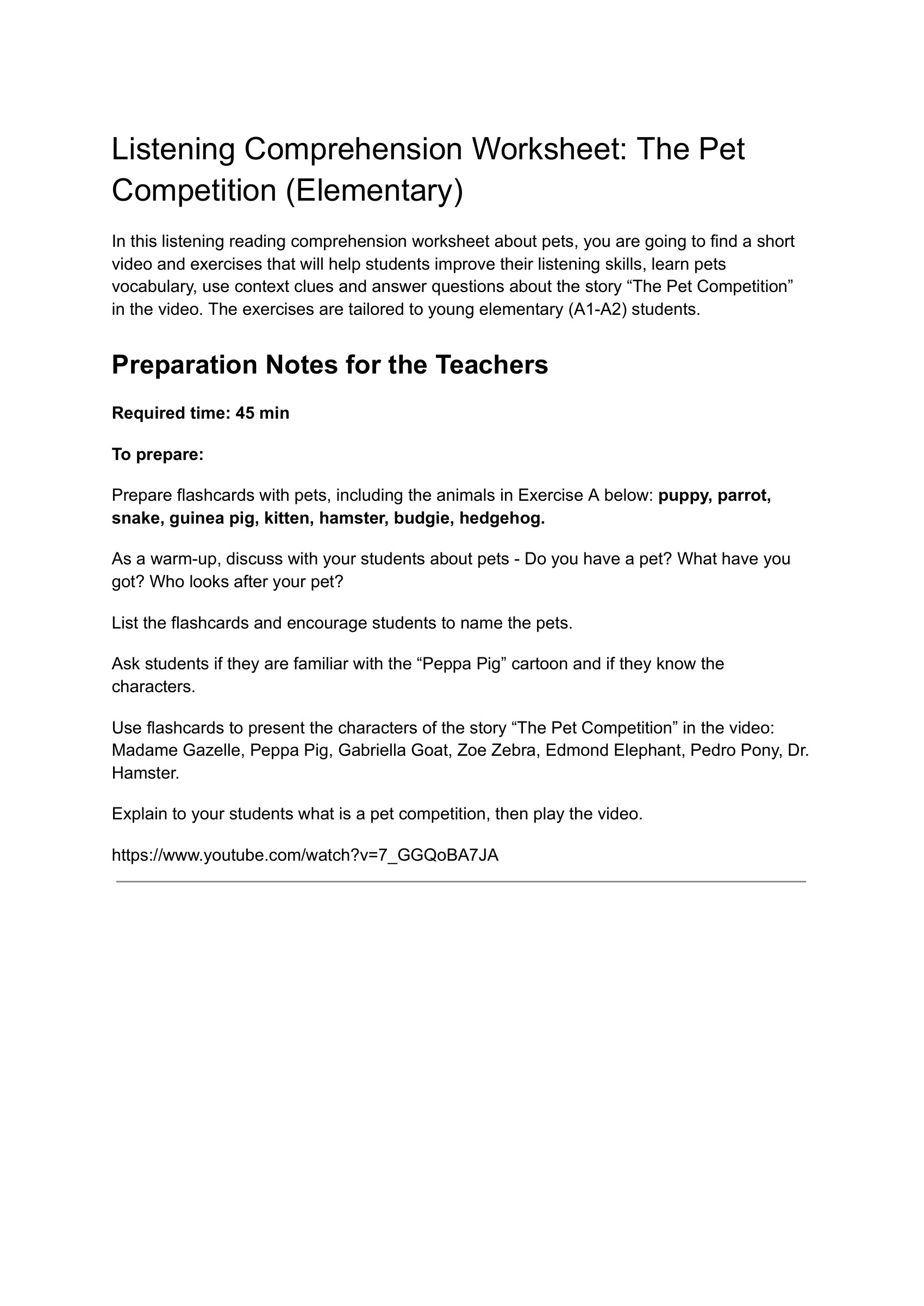 esl-listening-comprehension-worksheet-pets-competition-elementary – preview