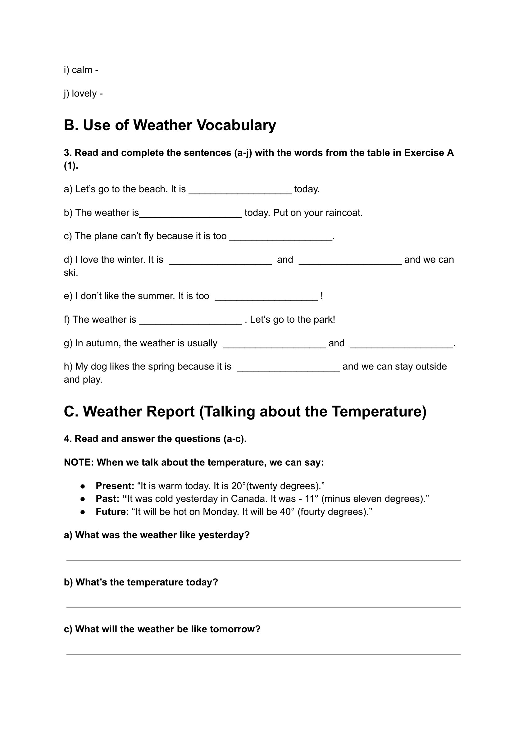 esl-vocabulary-worksheet-weather-report-forecast-elementary-intermediate – preview