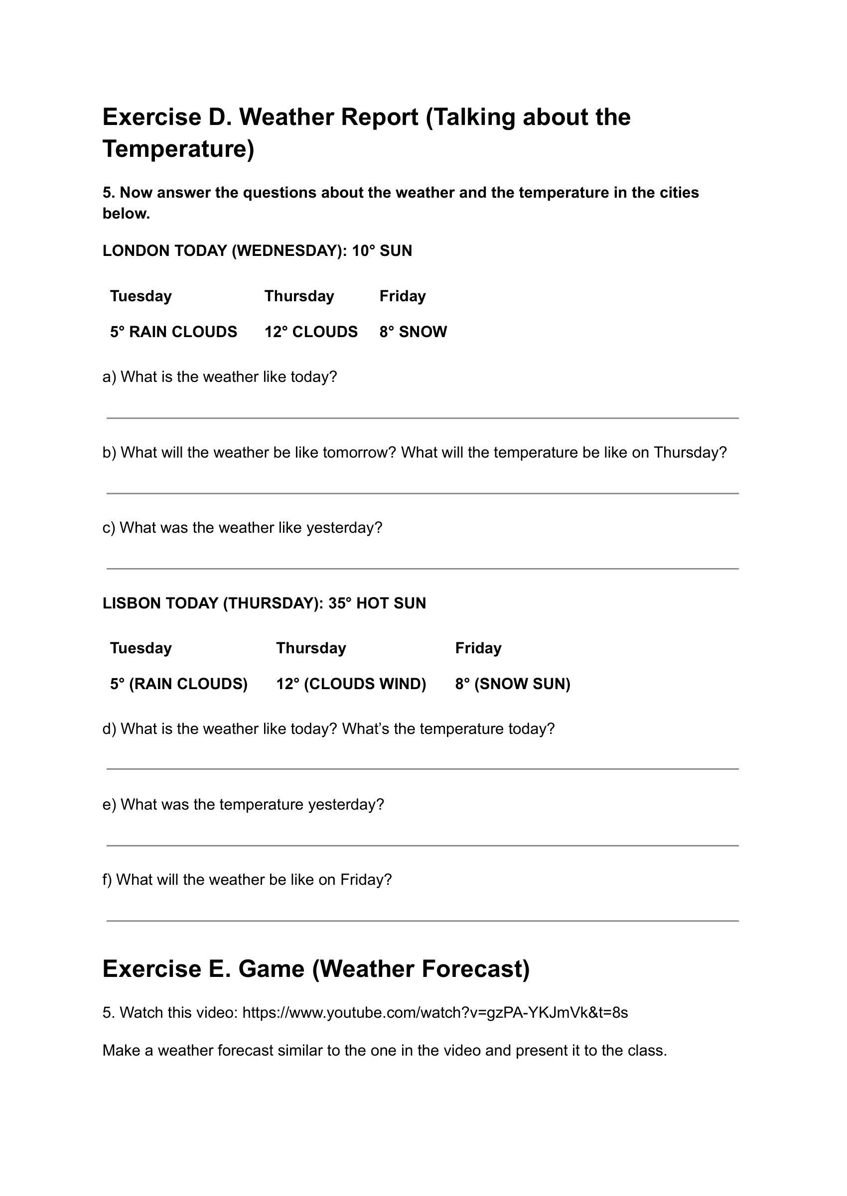 esl-vocabulary-worksheet-weather-report-forecast-elementary-intermediate – preview
