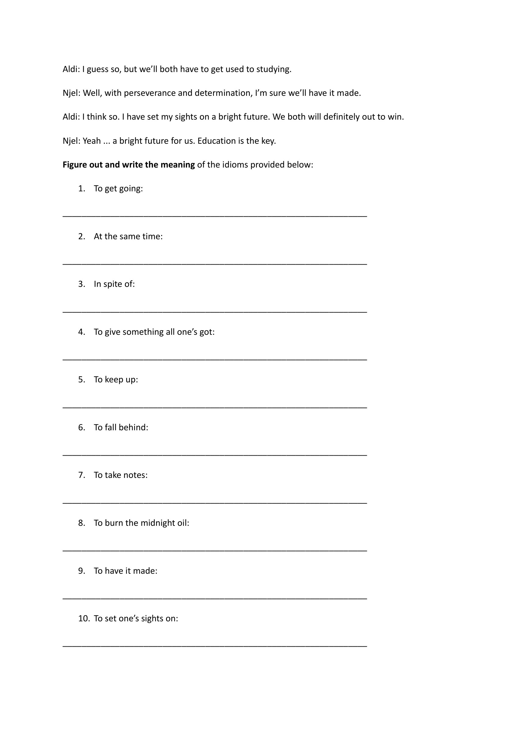 general-idioms-worksheet-esl – preview