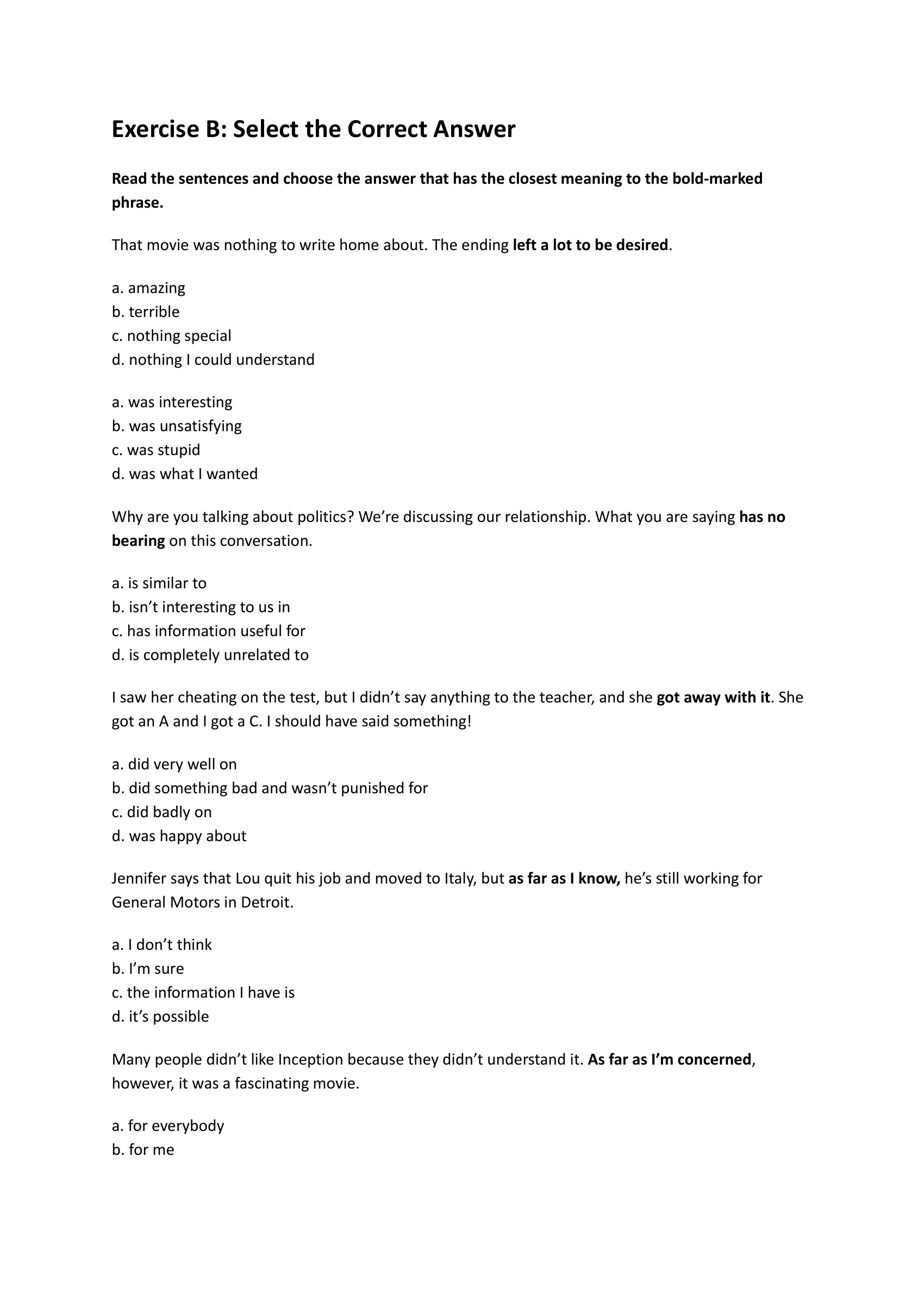 general-idioms-worksheet-esl – preview