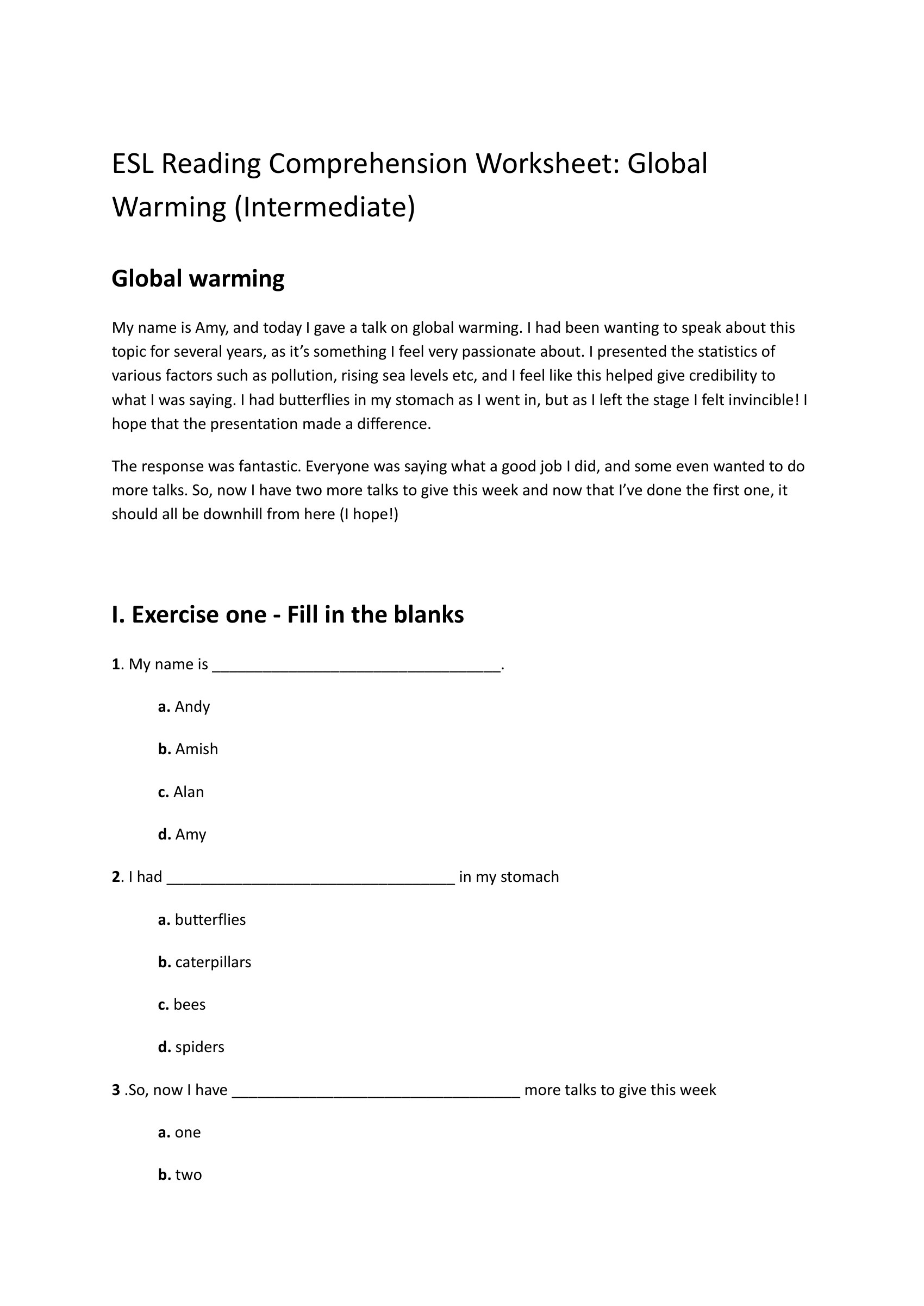 global-warming-esl-worksheet-for-intermediates-reading-comprehension – preview