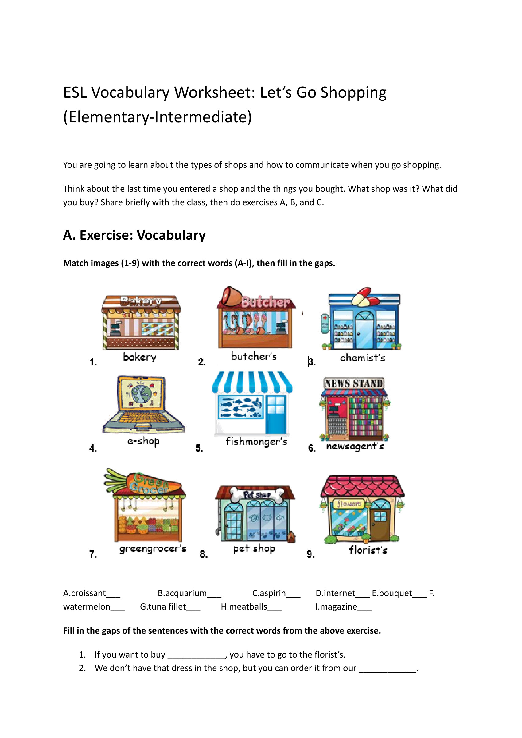 shopping-vocabulary-worksheet-beginners – preview