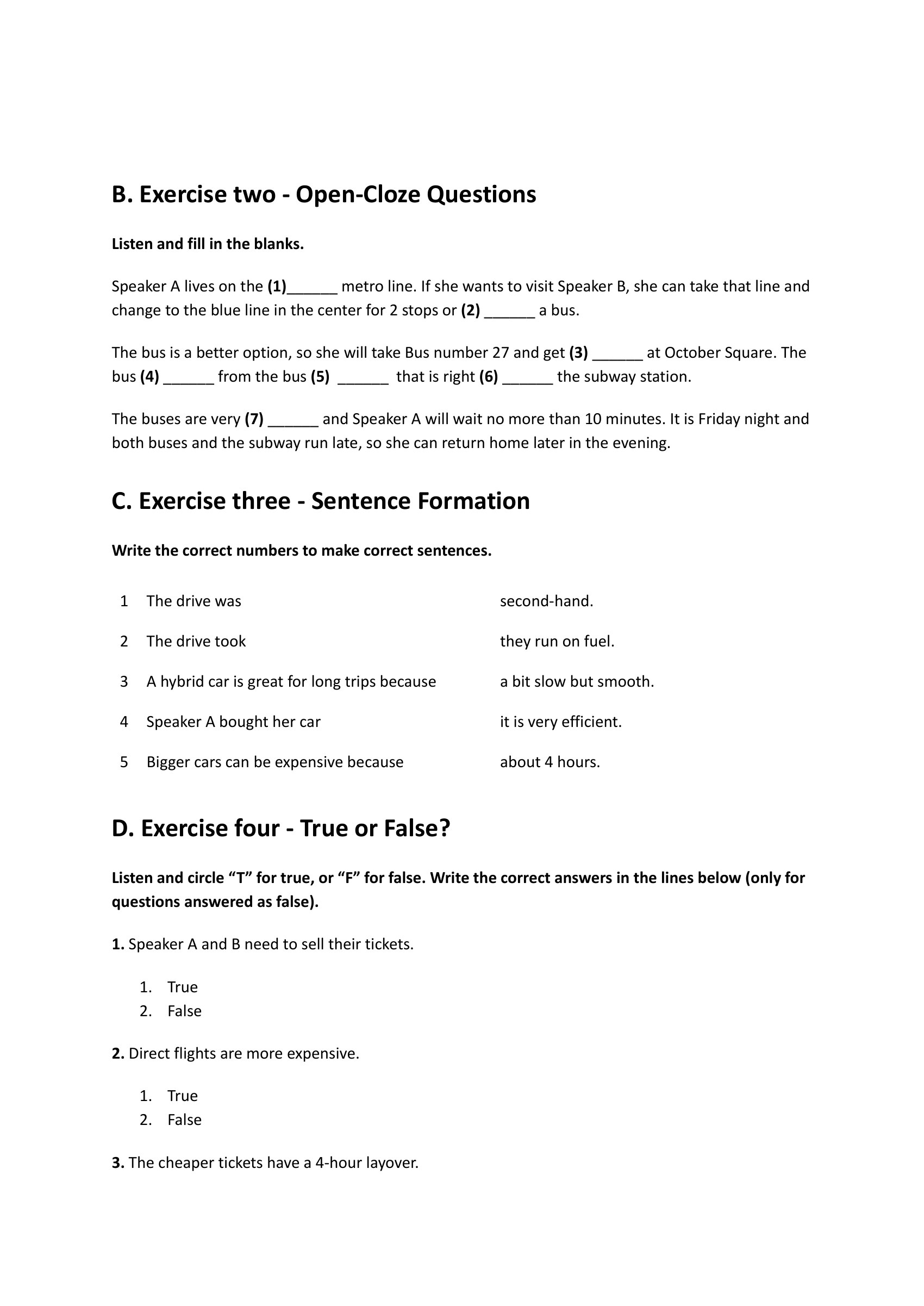 transport-worksheet-listening-comprehension-intermediate – preview