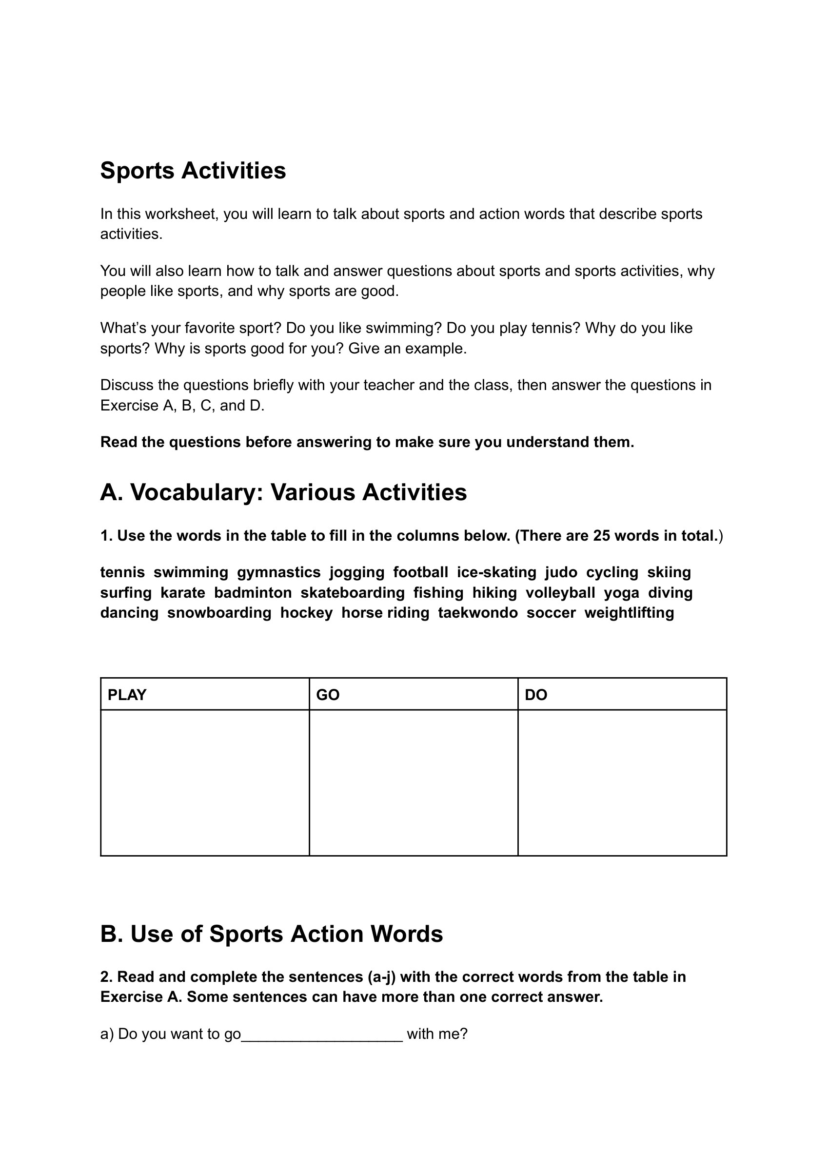 vocabulary-worksheet-sports-activities-action-words-elementary – preview