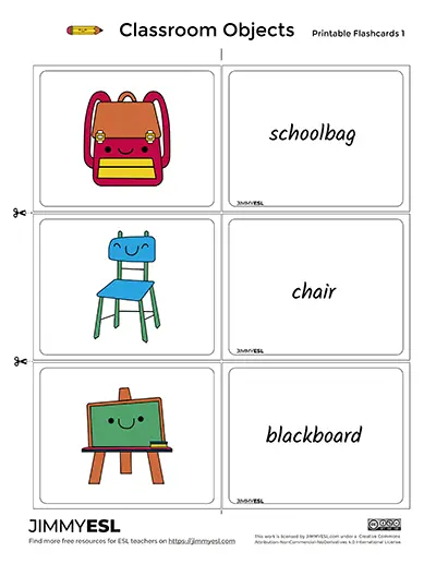 School & Classroom Objects – ESL Vocabulary Worksheets & Flashcards ...